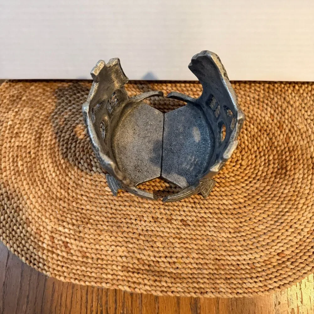 Vintage 1996 Carson Home Sweet Home Cottage Pewter Tone Candle Holder 5.5